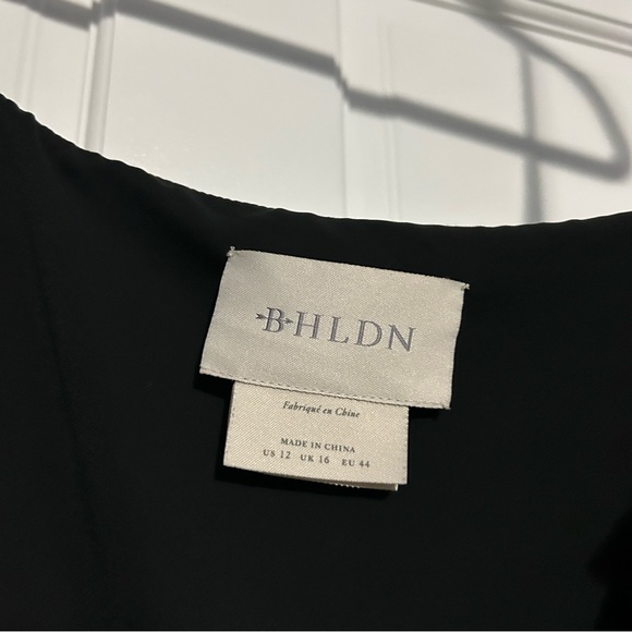 NWT BHLDN Hailee Ruffle-Neck Wrap Georgette Gown black bridesmaids dress size 12 - Picture 5 of 12